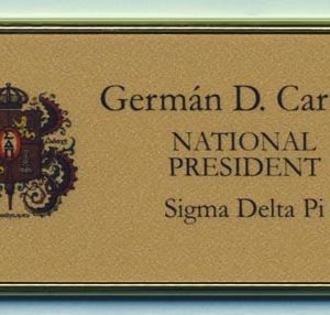 Full color framed tag with up to 3 lines of text