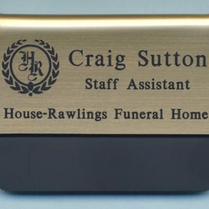 engraved pocket tag with 2 lines of text