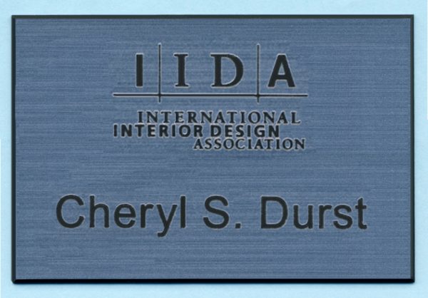 International Interior Design Association - IIDA name tag silver 2x3