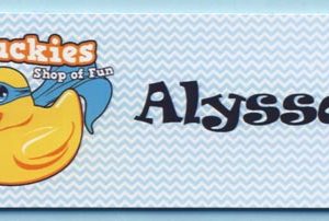 Full color name tag with 1 line of text