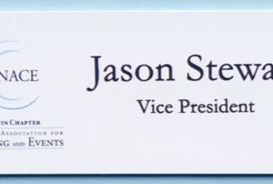 Full color name tag with 2 lines of text