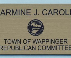 Full color name tag with 1 line of text