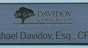 Engraved name tag with 1 line of text