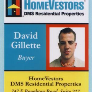 Full color id badge with 2 lines of text