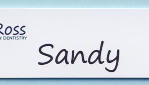 Full color name tag with 1 line of text