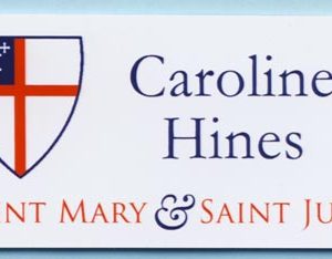 Full color name tag with 1 line of text