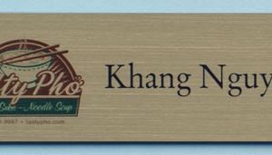 Full color name tag with 1 line of text