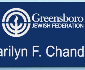Engraved name tag with 1 line of text