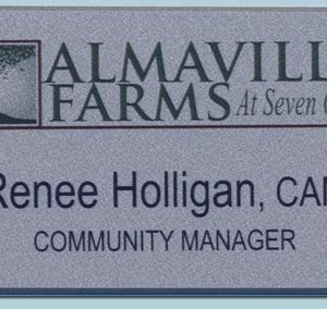 Full color name tag with up to 2 lines of text