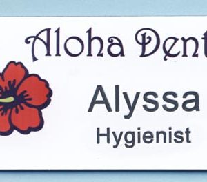 Full color name tag with up to 2 lines engraved text