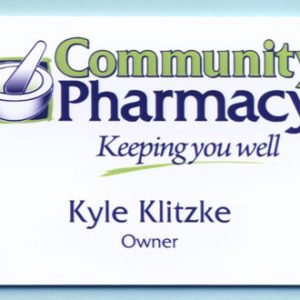 Full color name tag with up to 2 lines printed text