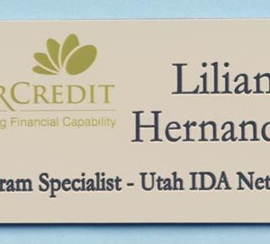 Full color name tag with up to 2 lines of engraved text