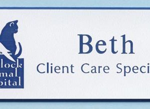 Engraved name tag with 2 lines of text