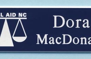 Engraved name tag with name