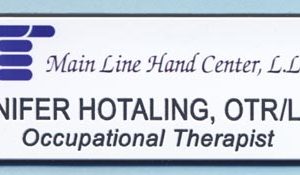 Full color name tag with 2 lines engraved text