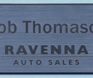 Engraved name tag with name