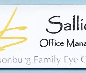Full color name tag with 2 lines engraved text