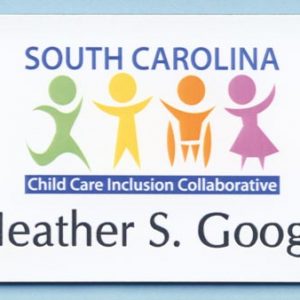 Full color name tag with engraved name