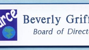 Full color name tag with 2 lines of engraved text