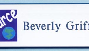 Full color name tag with 1 line of engraved text