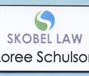 Full color name tag with 1 line of engraved text