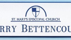 Engraved name tag with 1 line of text
