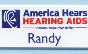 Full color name tag with 1 line of text