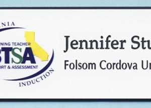 Full color name tag with up to 2 lines of engraved text