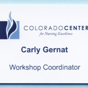 Full color name tag with up to 2 lines of text