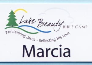 Full color name tag with 1 line of text