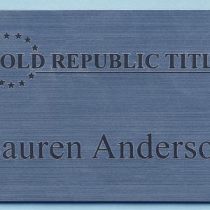 Engraved name tag with 1 line of text