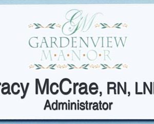 Full color name tag with up to 2 lines of text