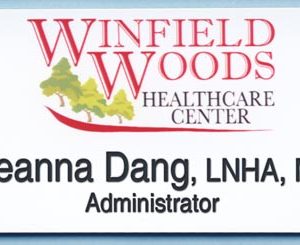 Full color name tag with up to 2 lines of text