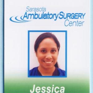 Full color id badge with solid fill bottom