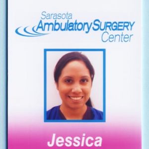 Full color id badge with solid fill bottom