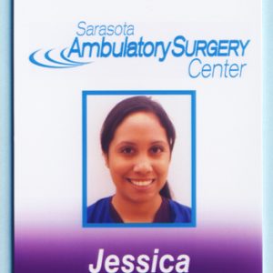 Full color id badge with solid fill bottom