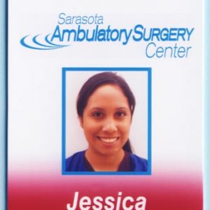 Full color id badge with solid fill bottom