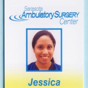 Full color id badge with solid fill bottom