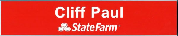State Farm Insurance name plates - RED / white-0