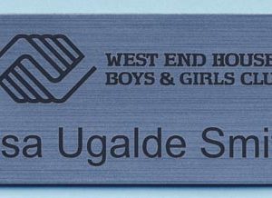 Engraved name tag with 1 line of text