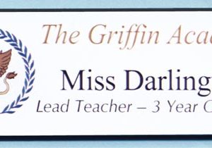 Full color name tag with up to 2 lines of text