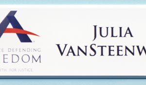 Full color name tag with name