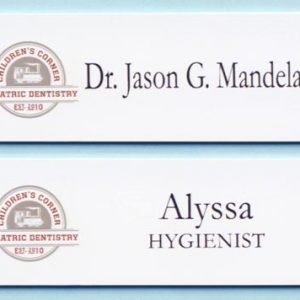 Full color name tag with up to 2 lines of text