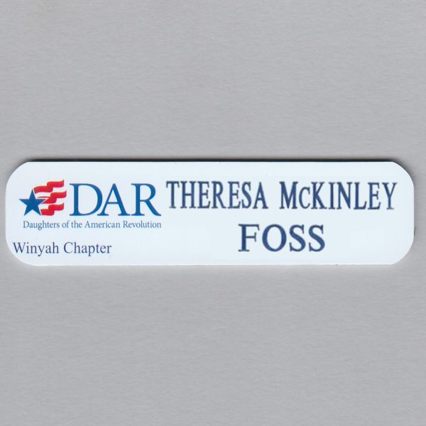 DAR (Daughters of the American Revolution) Name Tag 1 with CHAPTER NAME-0