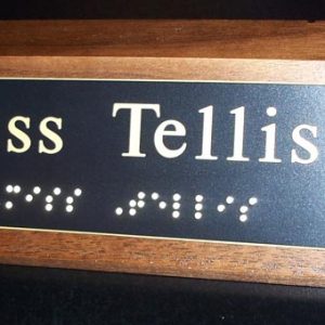 Ronnie Ackley - Solid Walnut Desk Wedges with Plastic Name Plates & Braille-0
