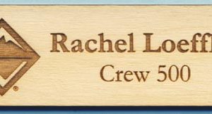 laser engraved wooden tag with up to 2 lines of text