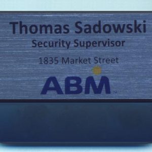 Full color name tag with up to 3 lines of text, on a pocket
