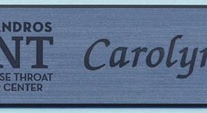 Engraved name tag with name