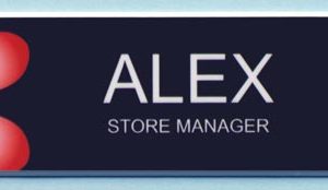Full color solid fill name tag with up to 2 lines of text