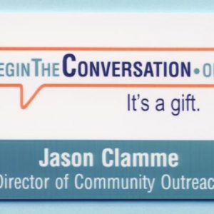 Full color name tag with up to 2 lines of text